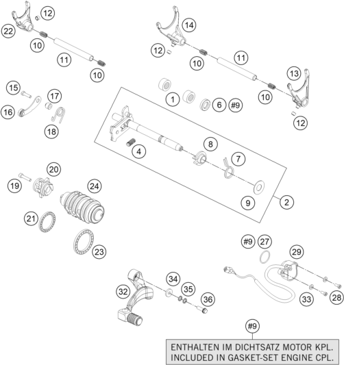 MECANISME DE SELECTION POUR 1190 ADV. ABS GREY WES. 2013 (EU)