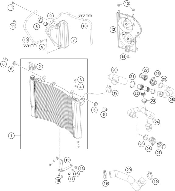 SYSTEME DE REFROIDISSEMENT POUR 1190 ADV. ABS GREY WES. 2013 (EU)