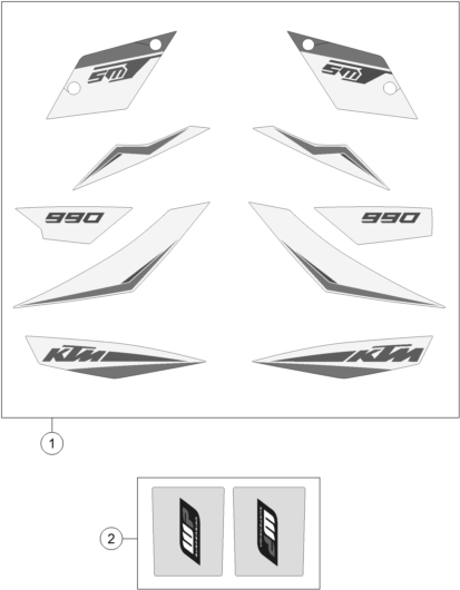 KIT DECO POUR 990 SUPERMOTO T BLACK ABS 2013 FR