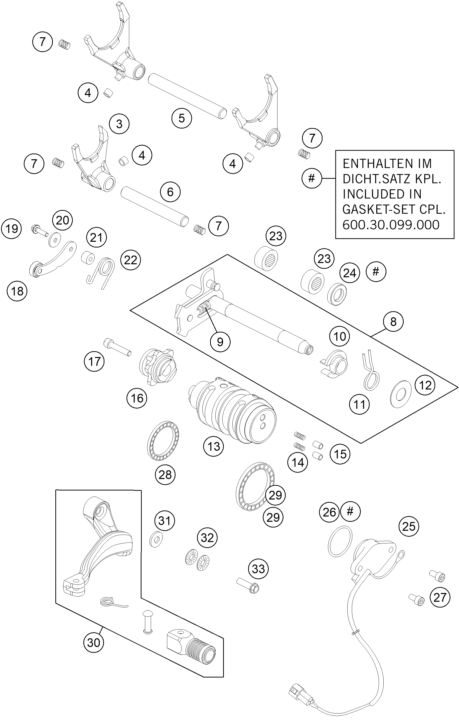 MECANISME DE SELECTION POUR 990 SUPERMOTO R ABS 2013 EU
