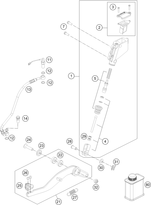 SYSTEME DE FREIN ARRIERE POUR 990 SUPERMOTO R ABS 2013 EU