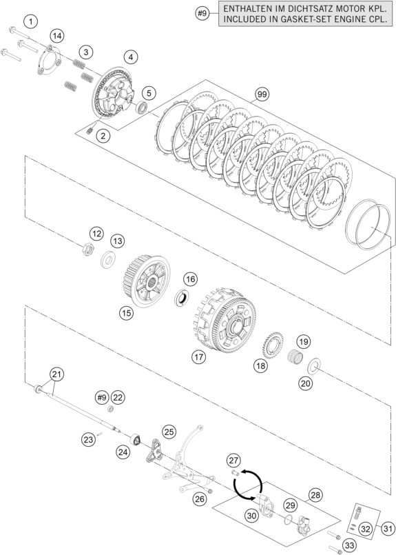 EMBRAYAGE POUR 1190 RC8 R WHITE 2015 (EU/GB)