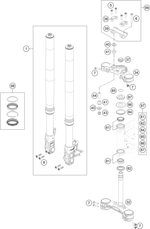 FOURCHE TELESCOPIQUE TE DE FOURCHE POUR 690 DUKE R ABS 2013 (EU)