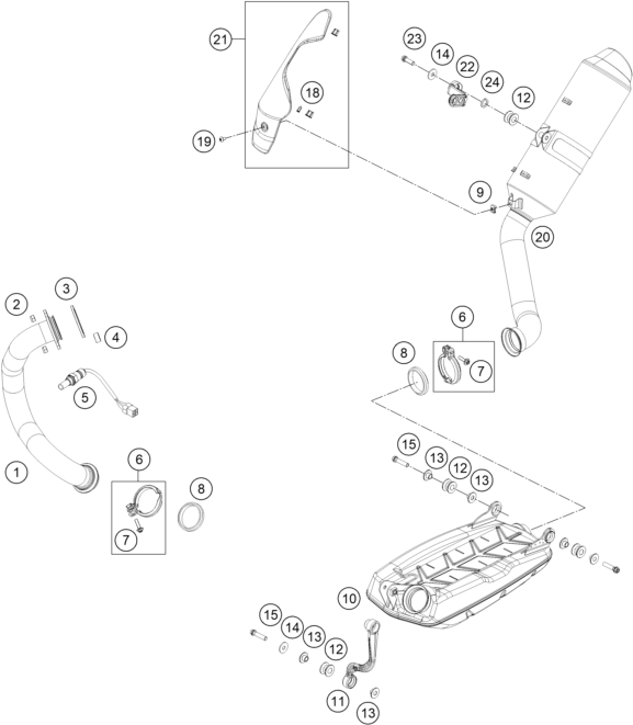 SYSTEME DECHAPPEMENT POUR 690 DUKE BLACK ABS 2013 (EU)