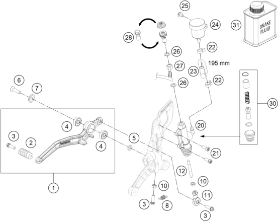 SYSTEME DE FREIN ARRIERE POUR 690 DUKE R ABS 2013 (EU)