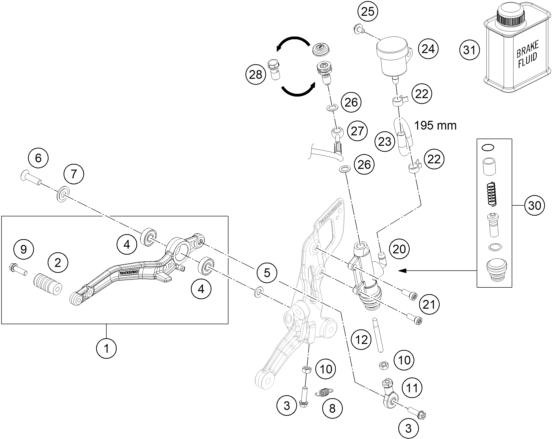 SYSTEME DE FREIN ARRIERE POUR 690 DUKE R ABS 2014 (EU)