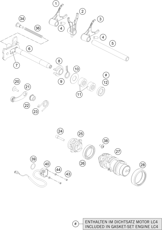 MECANISME DE SELECTION POUR 690 DUKE BLACK ABS 2013 (EU)