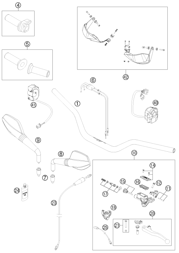 GUIDON ARMATURES POUR 690 SMC R 2013 EU