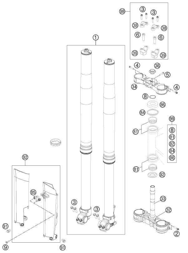 FOURCHE TELESCOPIQUE TE DE FOURCHE POUR 450 SMR 2013 (EU)