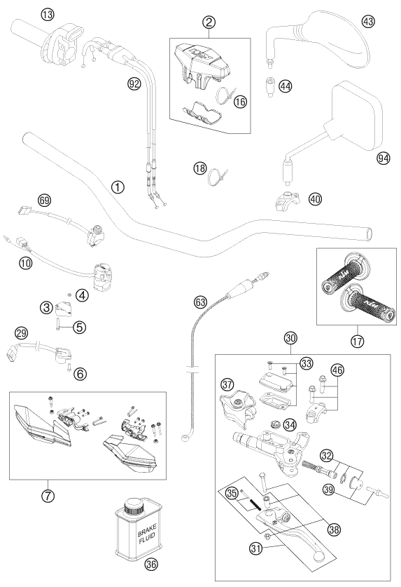 GUIDON ARMATURES POUR 250 EXC-F SIX DAYS 2013 (EU)