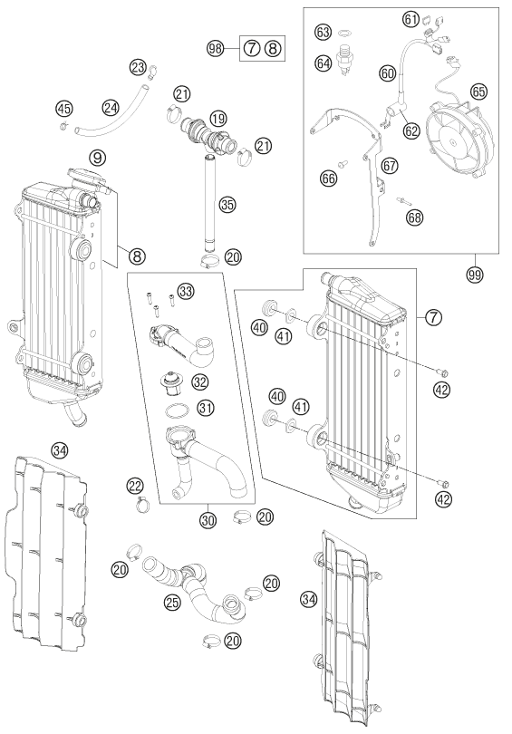 SYSTEME DE REFROIDISSEMENT POUR 350 EXC F 2013 EU