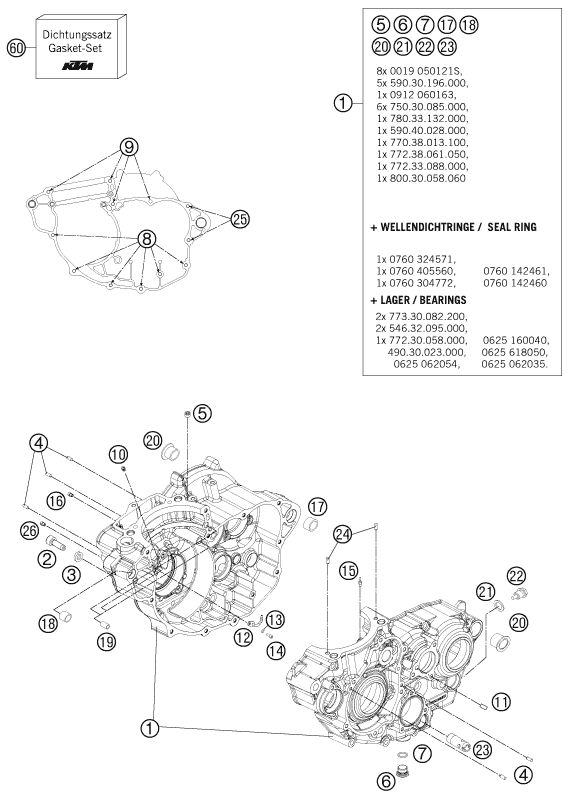 CARTER MOTEUR POUR 250 SX-F 2013 (EU)