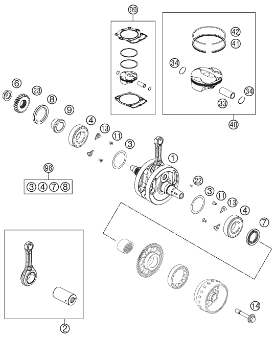 VILEBREQUIN PISTON POUR 250 SX-F 2013 (EU)