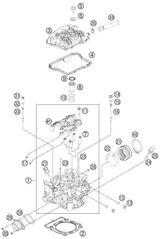 CULASSE POUR 350 SX F 2015 EU