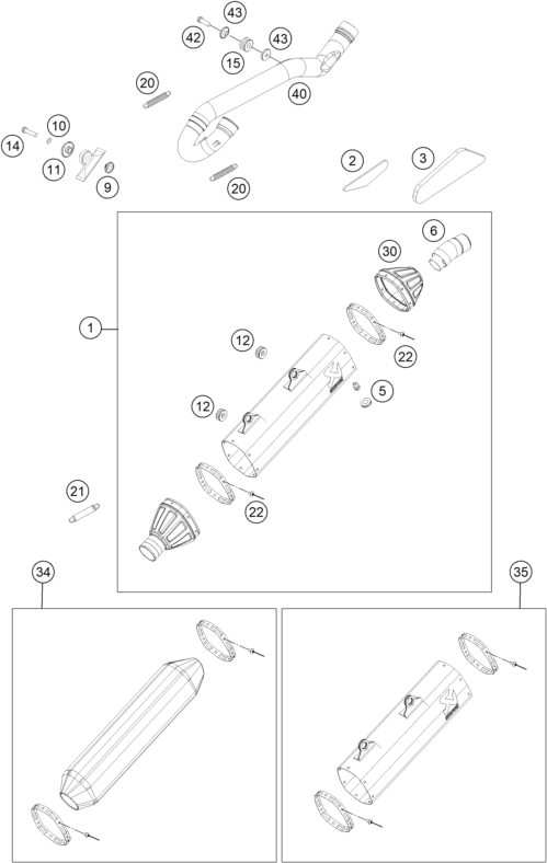 SYSTEME DECHAPPEMENT POUR 450 SX F FACTORY EDITION 2013 EU