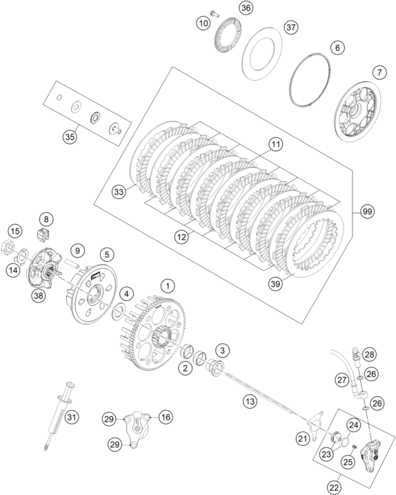 EMBRAYAGE POUR 450 SX F 2015 EU