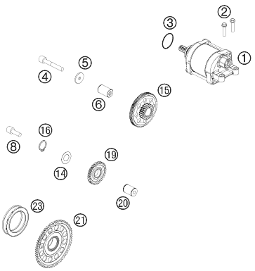 DEMARREUR ELECTRIQUE POUR 450 EXC 2014 (EU)