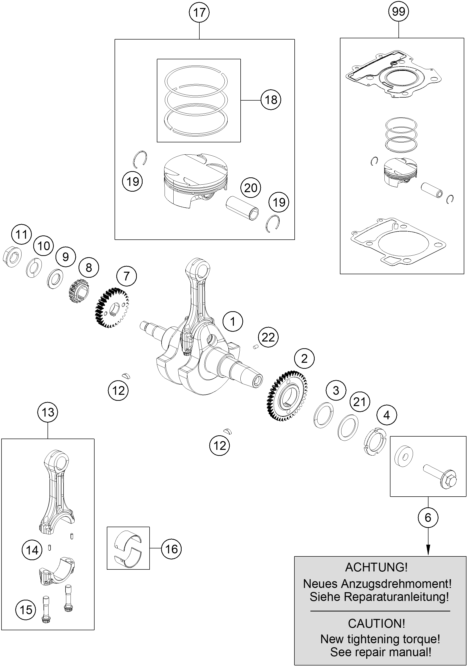 VILEBREQUIN PISTON POUR 390 DUKE WHITE ABS 2013 (EU)