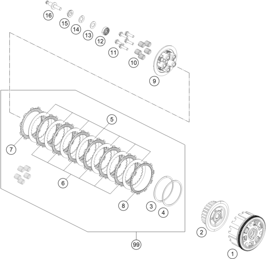 EMBRAYAGE POUR 390 DUKE BLACK ABS 2014 EU