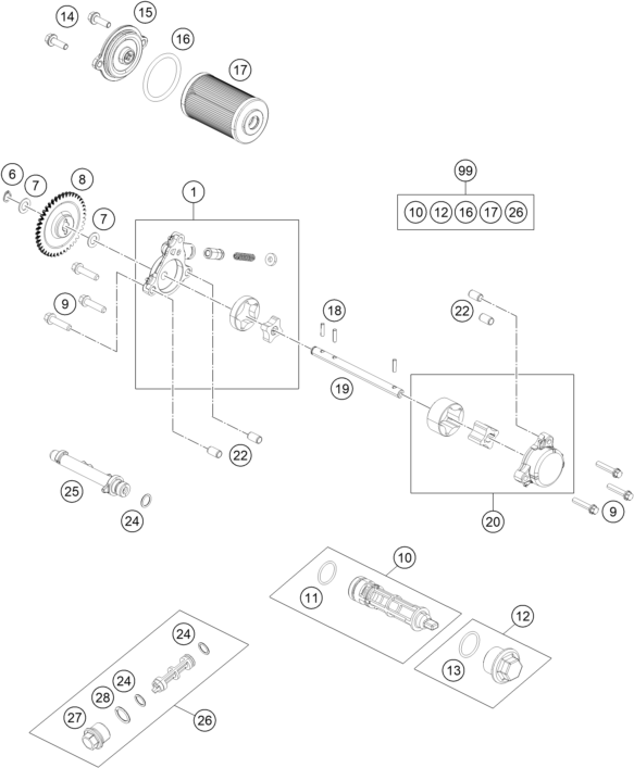 SYSTEME DE LUBRIFICATION POUR 250 DUKE BL ABS BD 16 EU