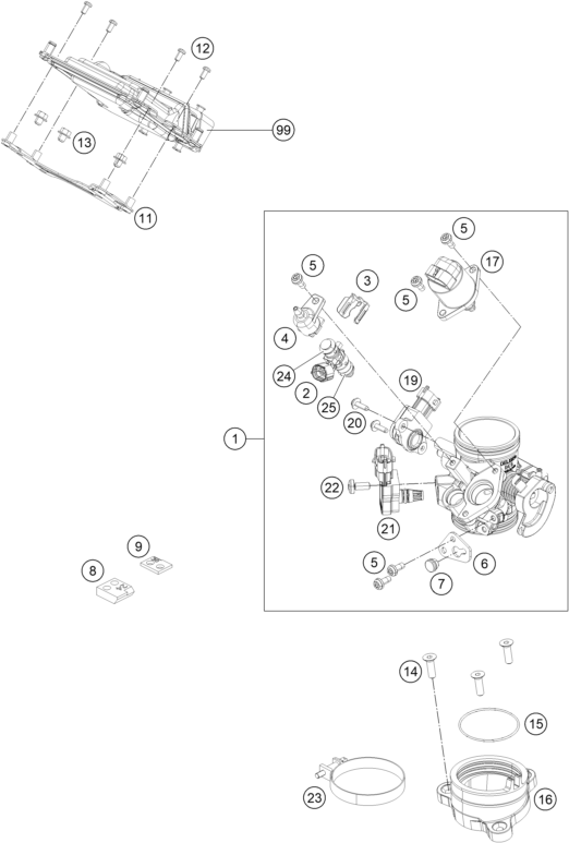 CORPS DU CLAPET DETRANGLEMENT POUR 390 DUKE BL. ABS 2015 (EU)