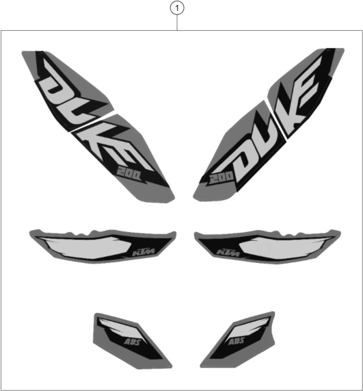 KIT DECO POUR 200 DUKE OR WO ABS BD 14 EU