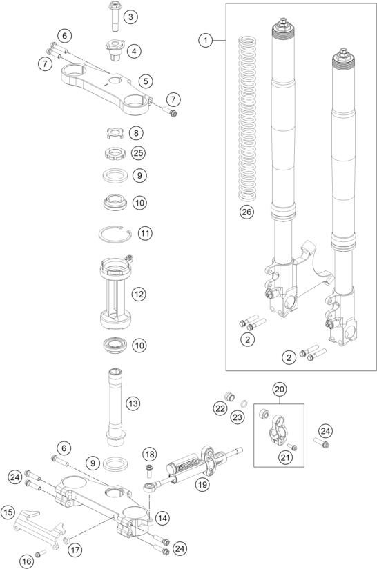 FOURCHE TELESCOPIQUE TE DE FOURCHE POUR RC 250 R 2013 (EU)