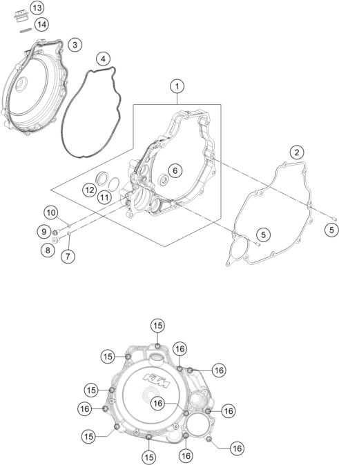COUVERCLE DEMBRAYAGE POUR RC 250 R 2013 EU