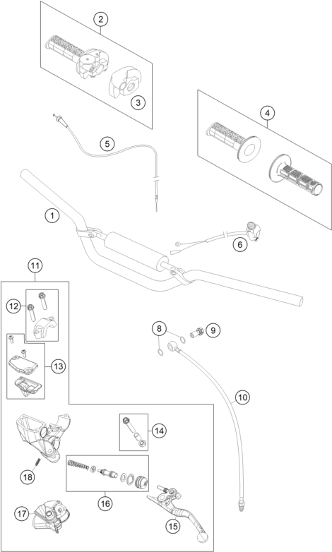 GUIDON ARMATURES POUR 65 SX 2014 EU