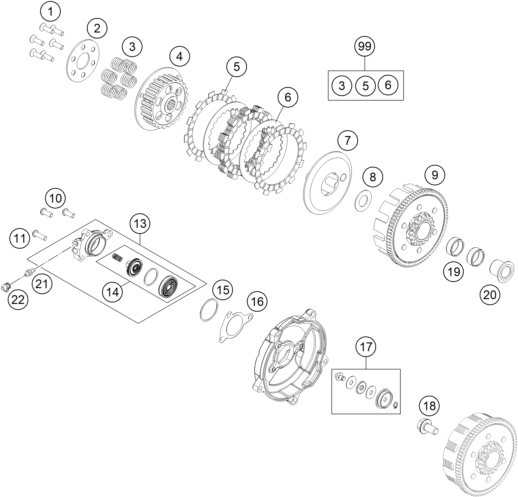 EMBRAYAGE POUR 65 SX 2014 EU