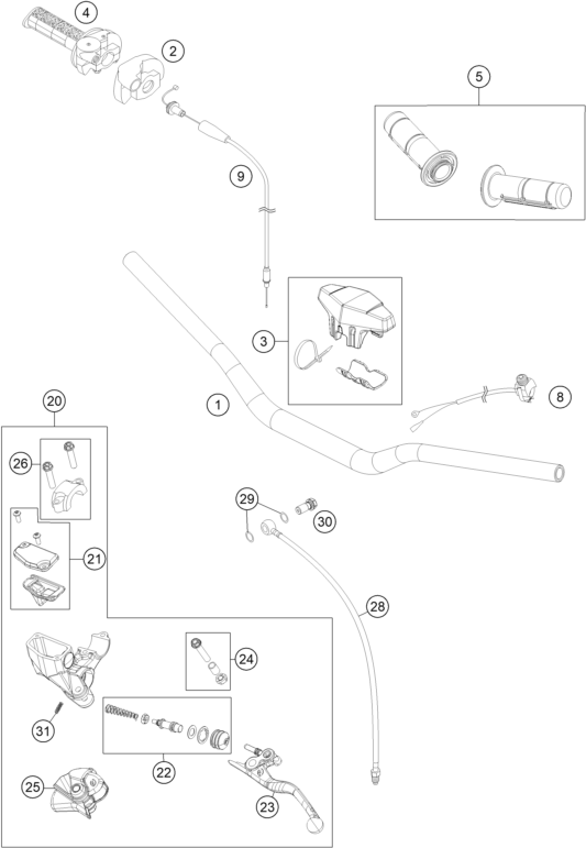 GUIDON ARMATURES POUR 85 SX 1714 2015 EU