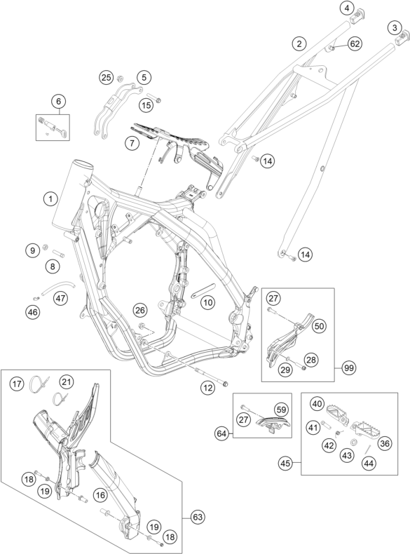 CADRE POUR 125 EXC FACTORY EDITION 2015 EU