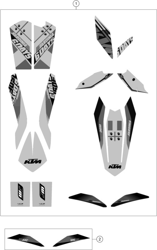 KIT DECO POUR 125 EXC SIX DAYS 2014 EU