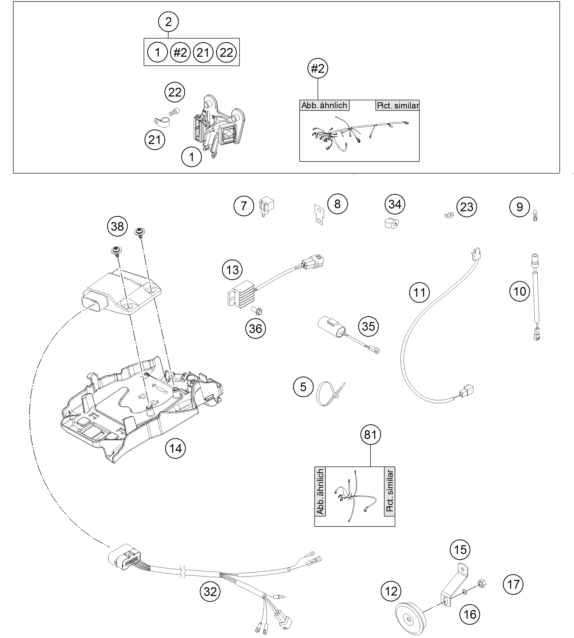 FAISCEAU DE CABLES POUR 125 EXC 2014 (EU)