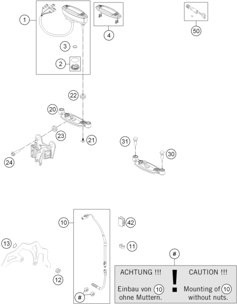 INSTRUMENTS  SYSTEME DE VERROUILLAGE POUR 250 EXC 2014 EU