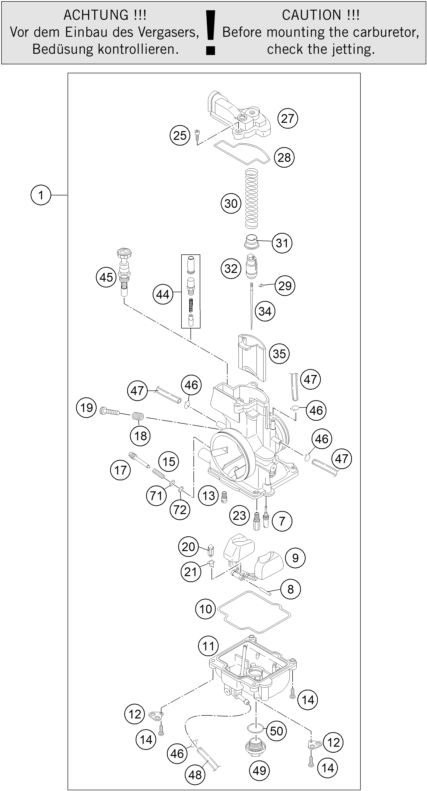 CARBURATEUR POUR 250 XC 2015 EUUS