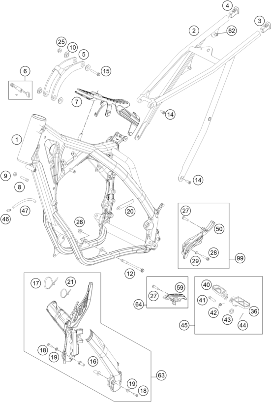 CADRE POUR 250 EXC FACTORY EDITION 2015 EU
