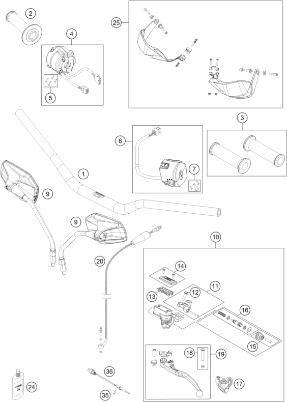 GUIDON ARMATURES POUR 1190 ADVENTURE R ABS 2014 EU