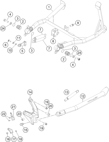 BEQUILLE LATERALE BEQUILLE CENTRALE POUR 1190 ADVENTURE R ABS 2014 (EU)