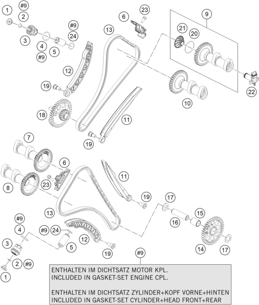 COMMANDE DE DISTRIBUTION POUR 1190 ADV ABS GREY WES 2014 EU