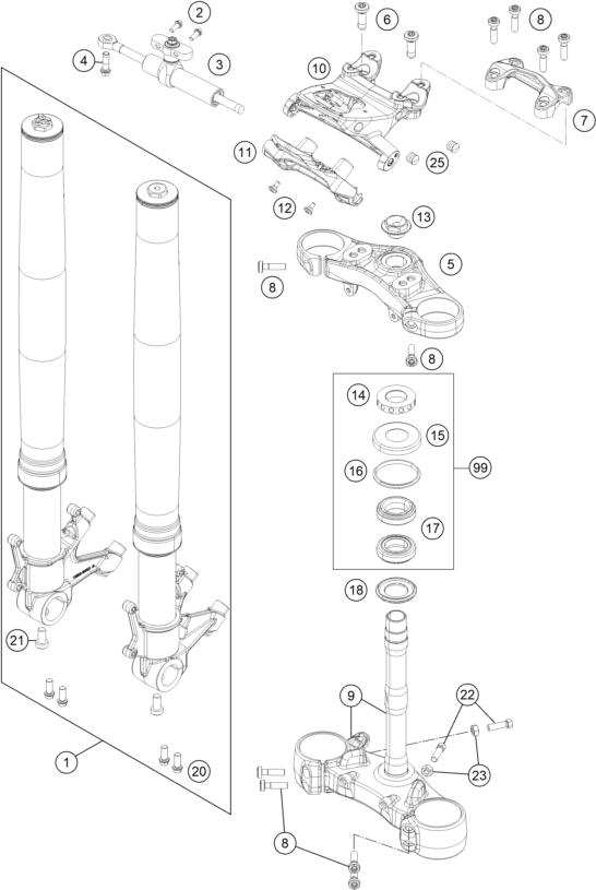 FOURCHE TELESCOPIQUE TE DE FOURCHE POUR 1290 SUPERDUKE R SE ABS 16 EU