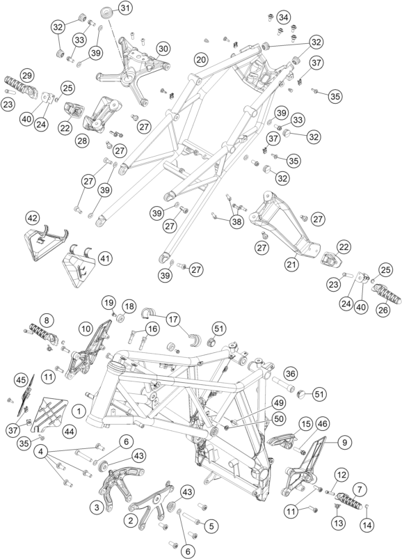 CADRE POUR 1290 SUPERDUKE R BLACK ABS 14 EU