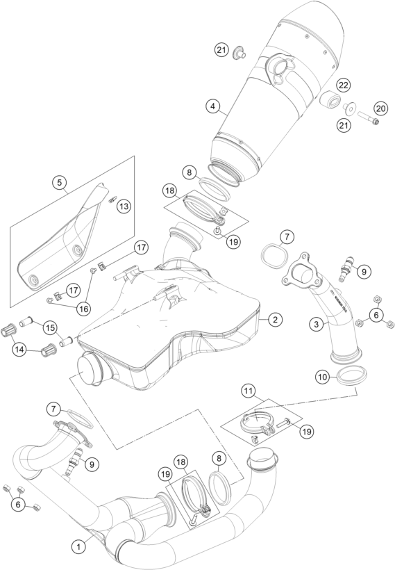 SYSTEME DECHAPPEMENT POUR 1290 SUPERDUKE R BLACK ABS 15 EU