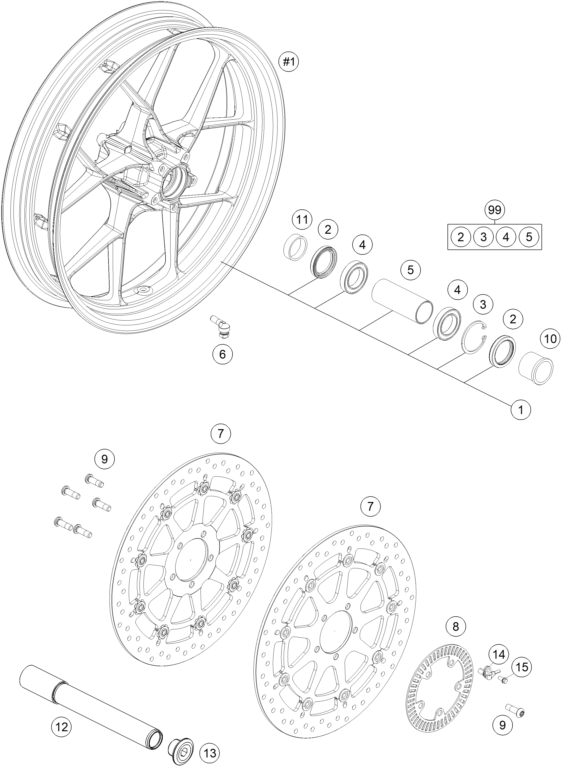 ROUE AVANT POUR 1290 SUPERDUKE R BLACK ABS 14 EU