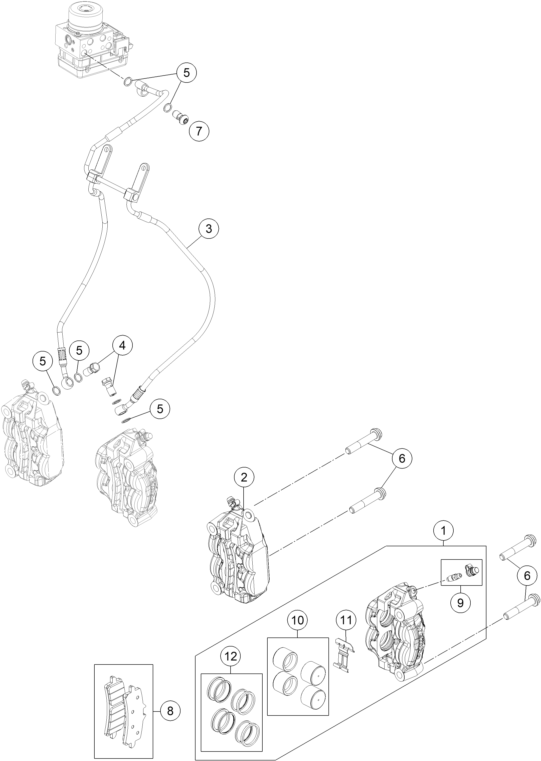 ETRIER DE FREIN AVANT POUR 1290 SUPERDUKE R BLACK ABS 14 EU