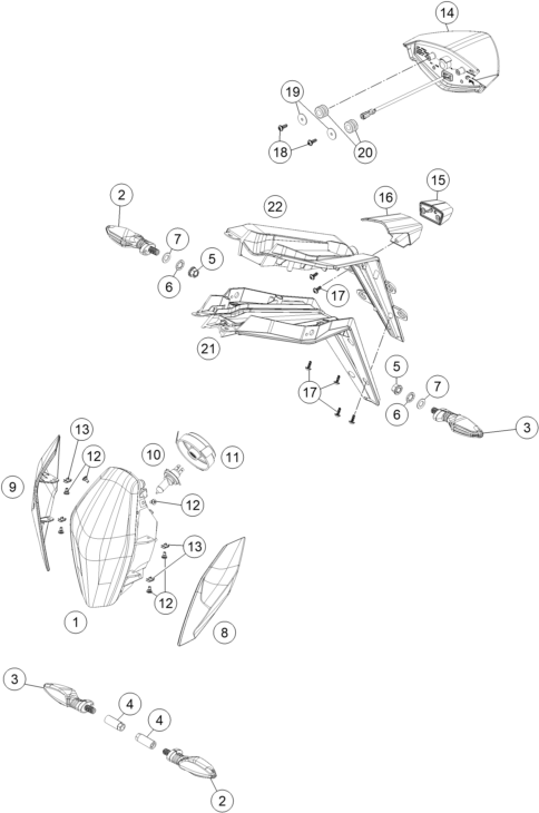 ECLAIRAGE POUR 1290 SUPERDUKE R BLACK ABS 16 (EU)