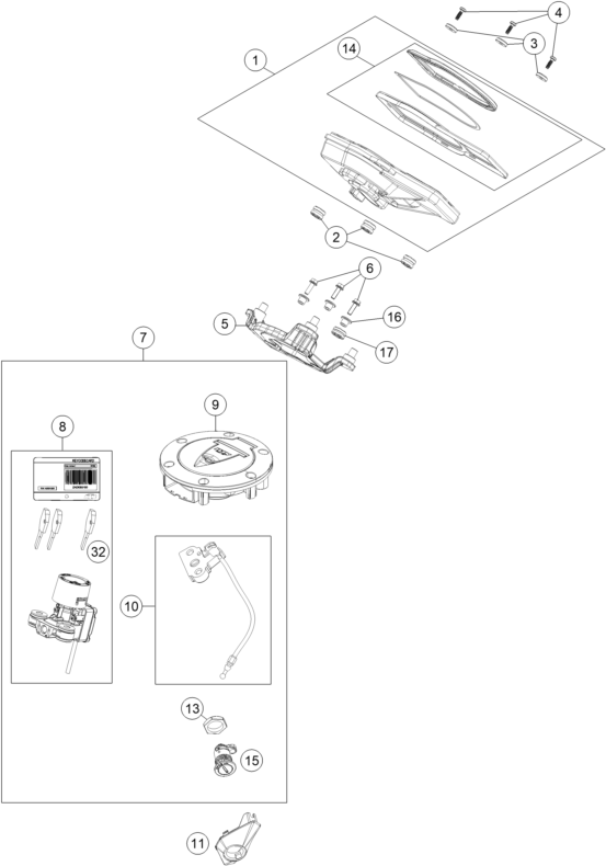 INSTRUMENTS SYSTEME DE VERROUILLAGE POUR 1290 SUPERDUKE R BLACK ABS 15 EU