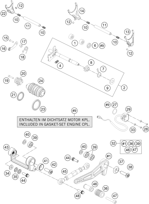 MECANISME DE SELECTION POUR 1290 SUPERDUKE R BLACK ABS 14 EU