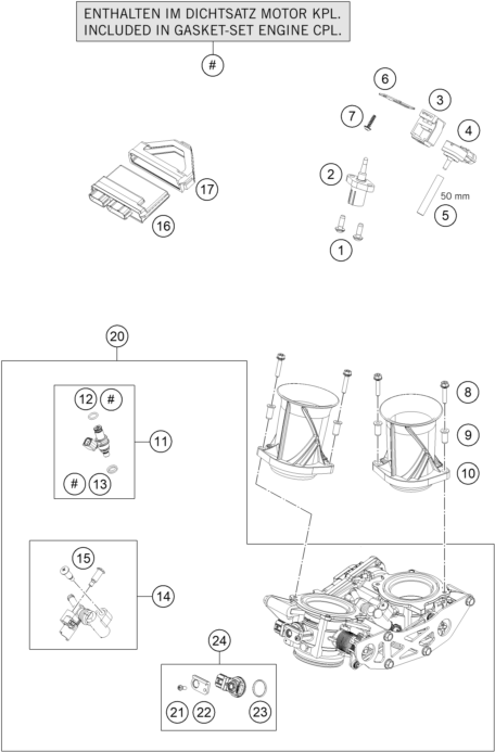 CORPS DU CLAPET DETRANGLEMENT POUR 1290 SUPERDUKE R BLACK 17 (EU)