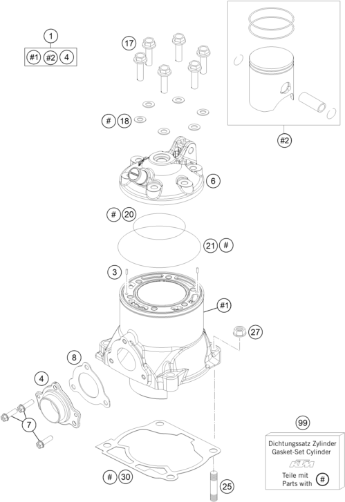 CYLINDRE CULASSE POUR FREERIDE 250 R 2014 (EU)